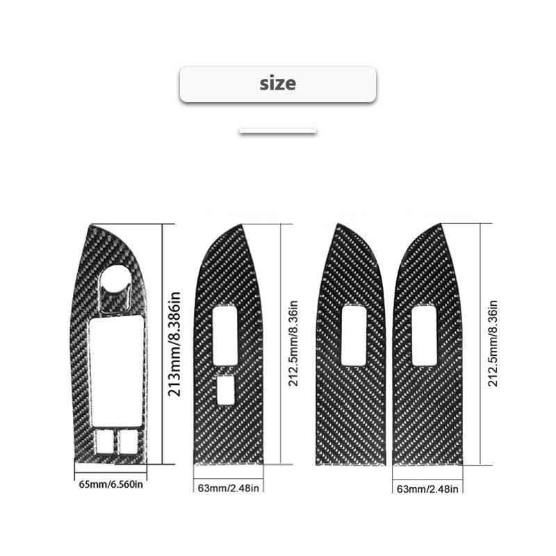 5x Carbon Fiber Window Switch Panel Cover Trim for Suzuki Grand Vitara 2006-2013