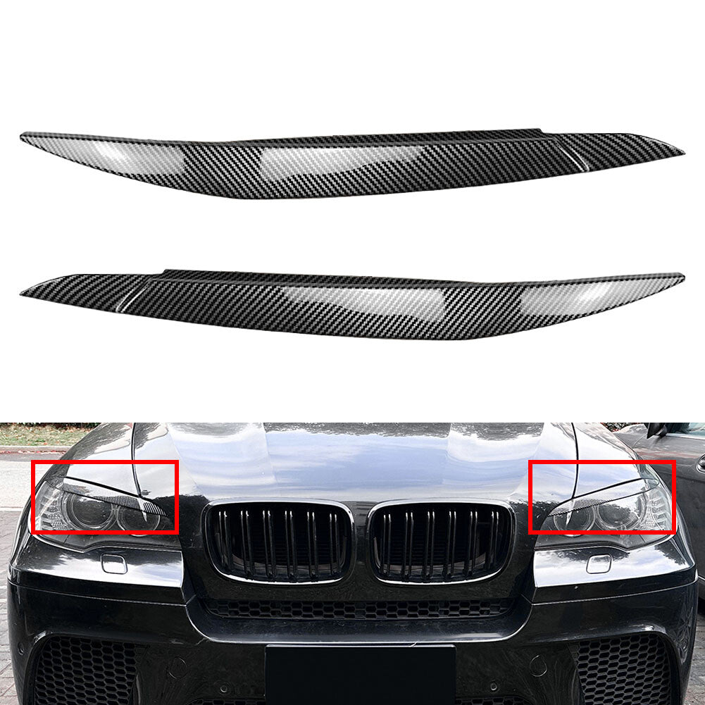 Headlight Eyebrows Eyelids Lids Cover Trim Fit for BMW X6 E71 E72 X6M X5M E70