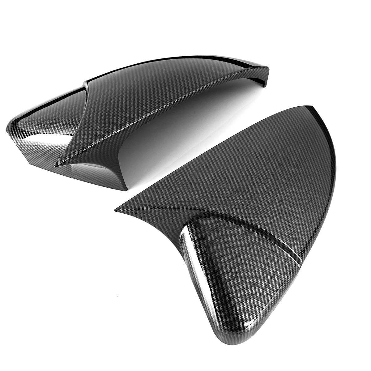 Carbon fiber additional mirror caps are suitable for Volkswagen for Golf MK7, MK7.5, GTI, and GTD models. (14-19-)