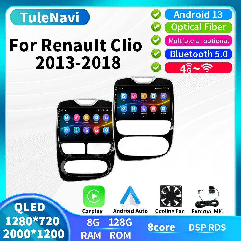 for Renault for Clio 2013-2015 CarPlay Car Stereo Radio GPS Multimedia Player Screen