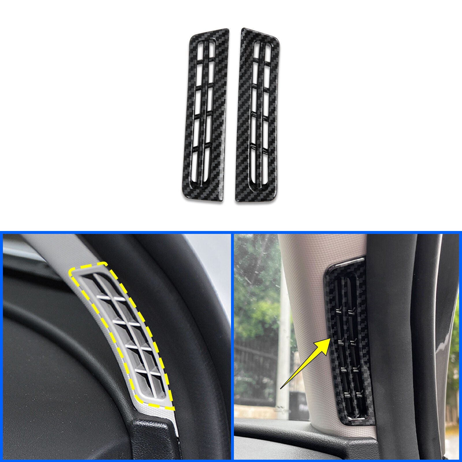 Carbon Fiber Front Air Vent Outlet Frame Cover Trim for Hyundai for Tucson 2021-2023