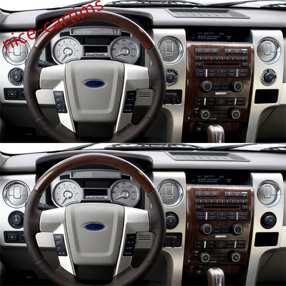 3Pcs Carbon Fiber Four Axis Rotary Switch Knob Ring Trim for Ford F150 2009-2014