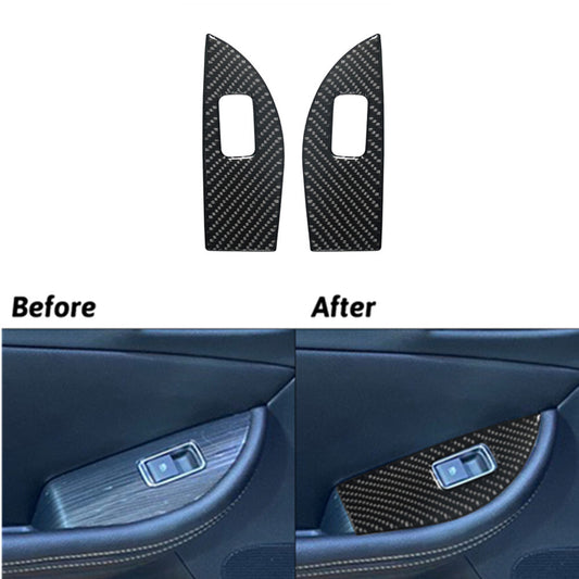 2X Rear Window Lift Trim Cover Interior Carbon Fiber for Chevy Impala 2014-2020