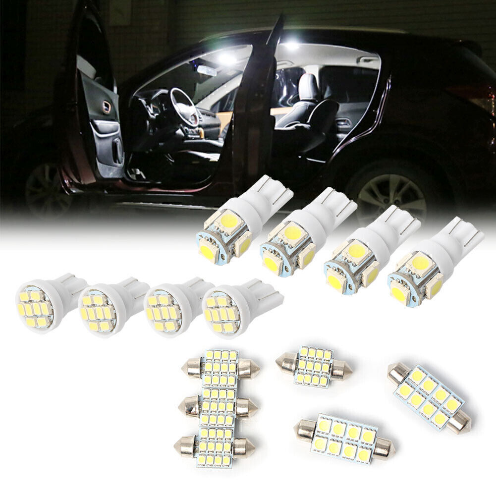 14X White LED Lights Interior Package For T10 31mm Map Dome License Plate Bulb