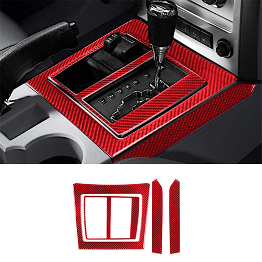 4Pcs Red Carbon Fiber Automatic Gear Shift Panel Trim for Jeep Liberty 2008-2012
