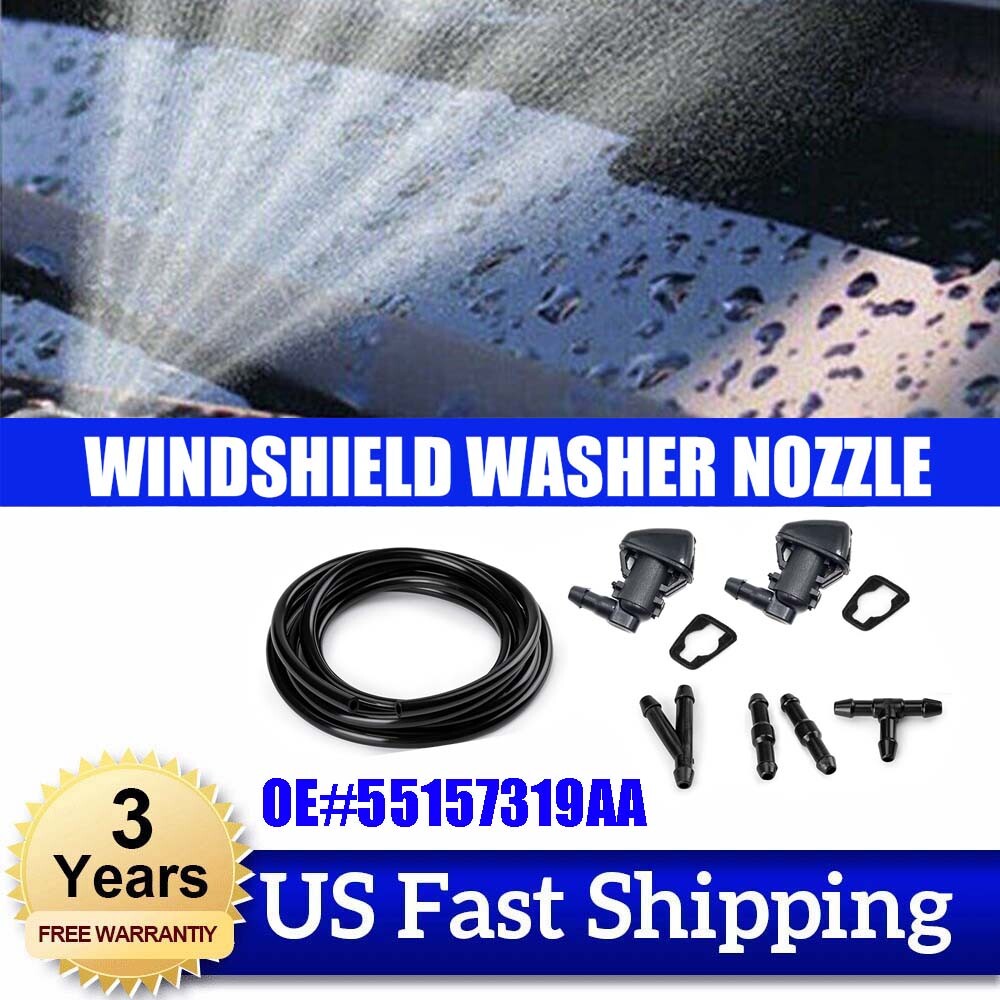 2-Piece Sprayer for Dodge Nitro for Jeep Freedom Commander Windshield Washer Machine Nozzle Sprayer ( )