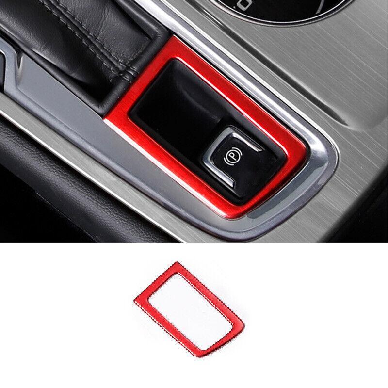 for Chevy Equinox 2018-2023 Red Steel Console Electronic Handbrake Cover Trim