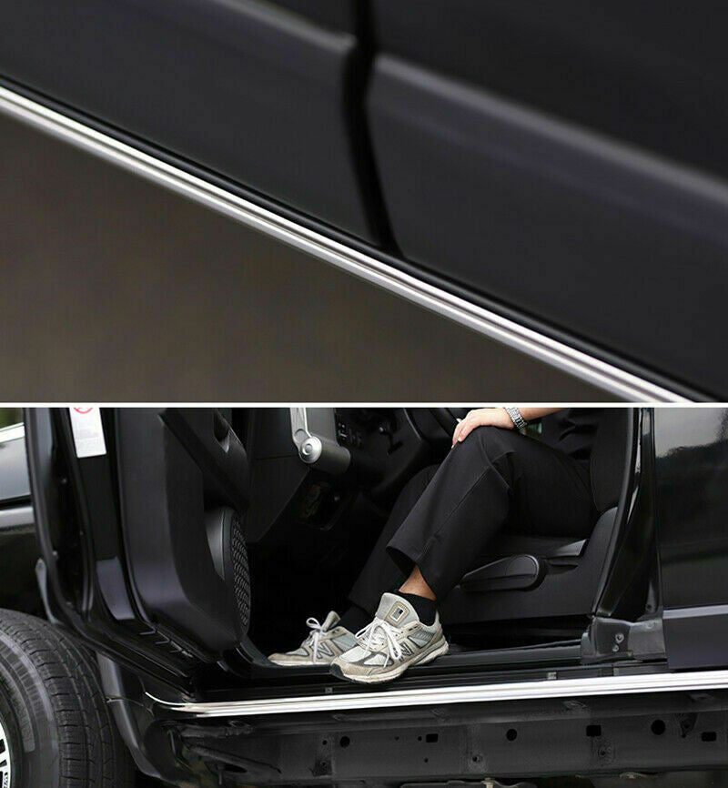 Chrome Steel Side Skirts Body Molding Strip Trim for Toyota FJ Cruiser 2007-2021