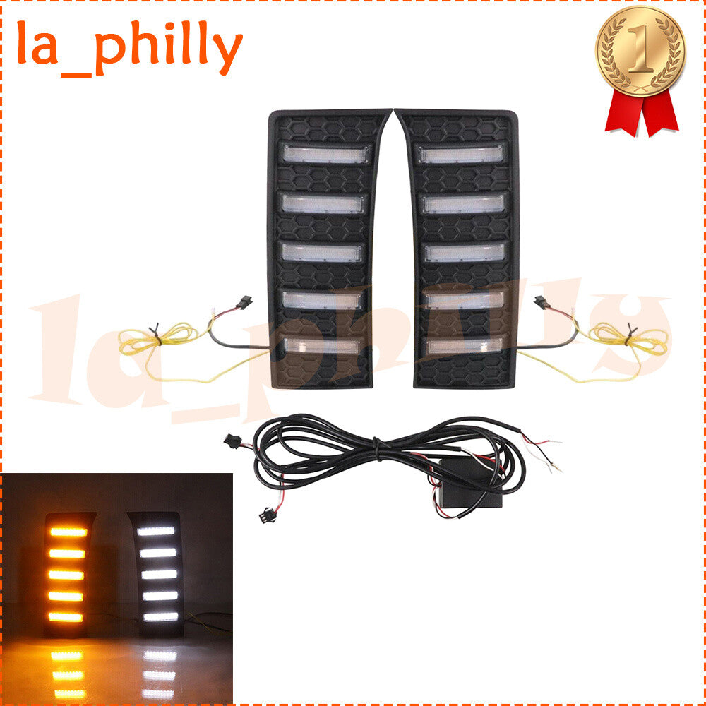Pair Daytime Running Lights LED DRL Fog Lamp Fit for Toyota Tundra 2022 2023