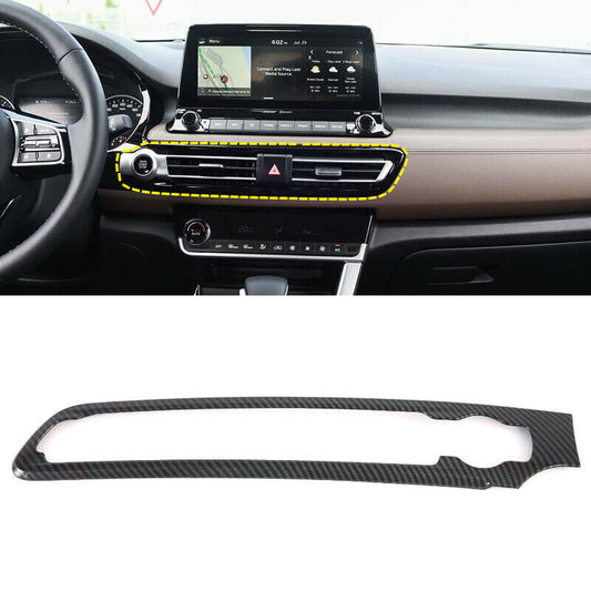 for Kia Seltos 20-2023 Carbon Fiber Central Air Condition Outlet Vent Frame Trim