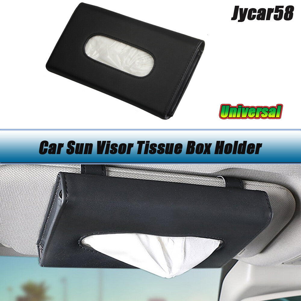 Black Car Tissue Box Towel Car Sun Visor Tissue Box Holder Auto Interior Storage