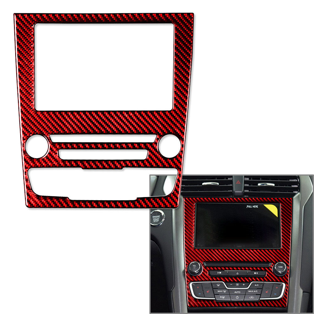 GPS-Navigationspanel-Abdeckung, passend f¨¹r for Ford Mondeo 2013¨C2019 Kohlefaser rot