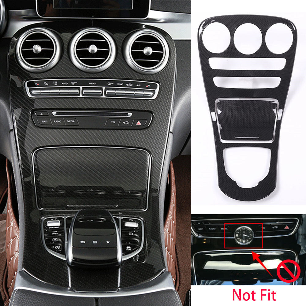 Carbon ABS Central Console Gear Panel Cover for Benz C GLC Class W205 X253 15-18