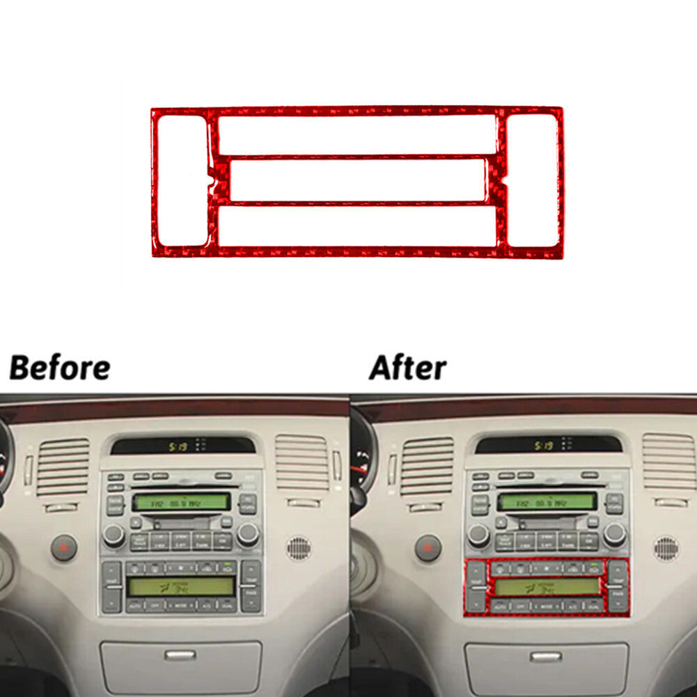 Red Carbon Fiber Interior Climate Control Cover Trim for Hyundai Azera 2006-2011