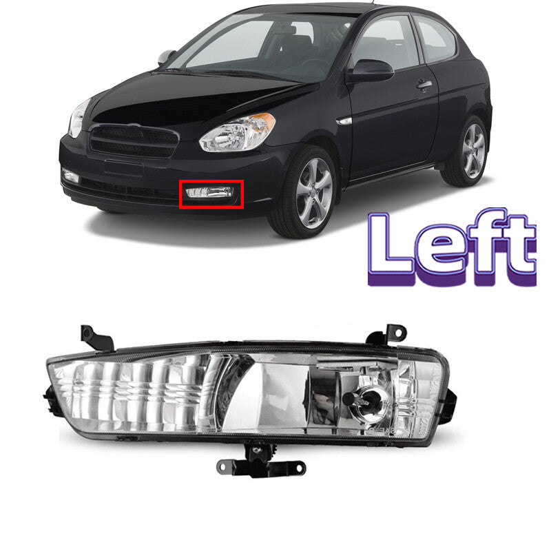 Left for Hyundai Accent 2006-2011 Front Bumper Fog Lights Driving Lamps w/blubs