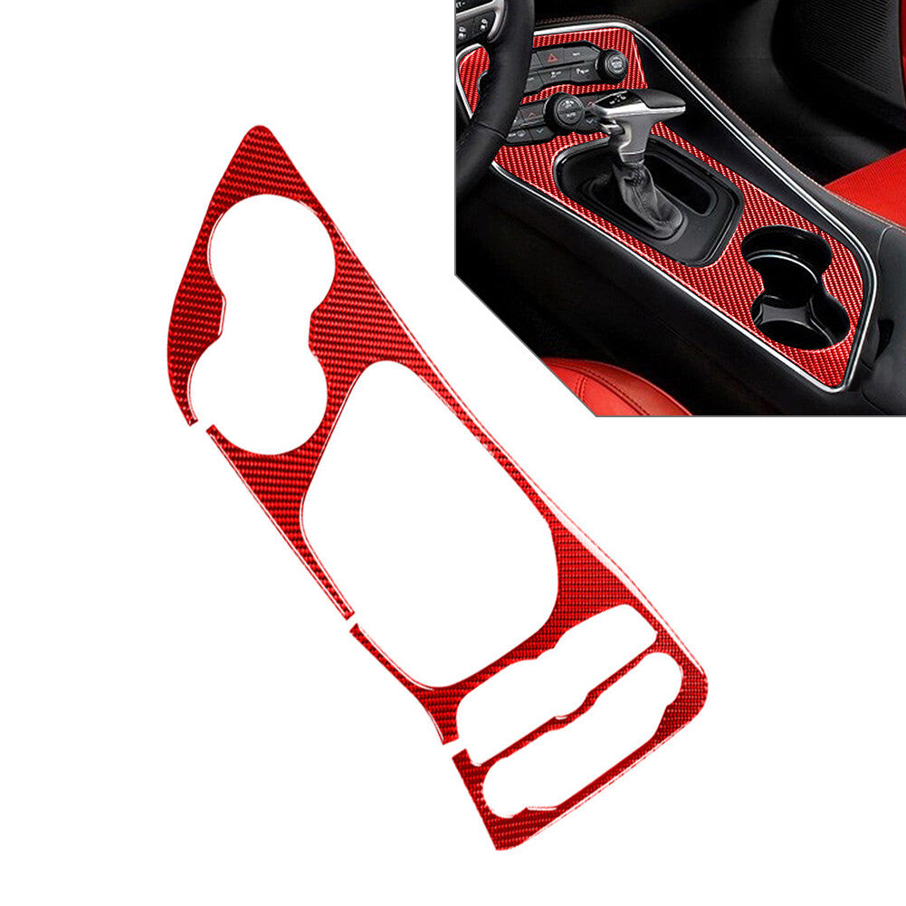 Carbon Fiber Gear Shift Panel Frame Cover Trim for Dodge for Challenger 2015-2024 16