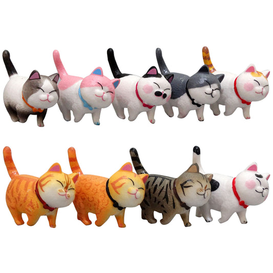 9Pcs Car Decoration Cat Rotate Head Doll Kitty Creative Auto Ornaments Toys