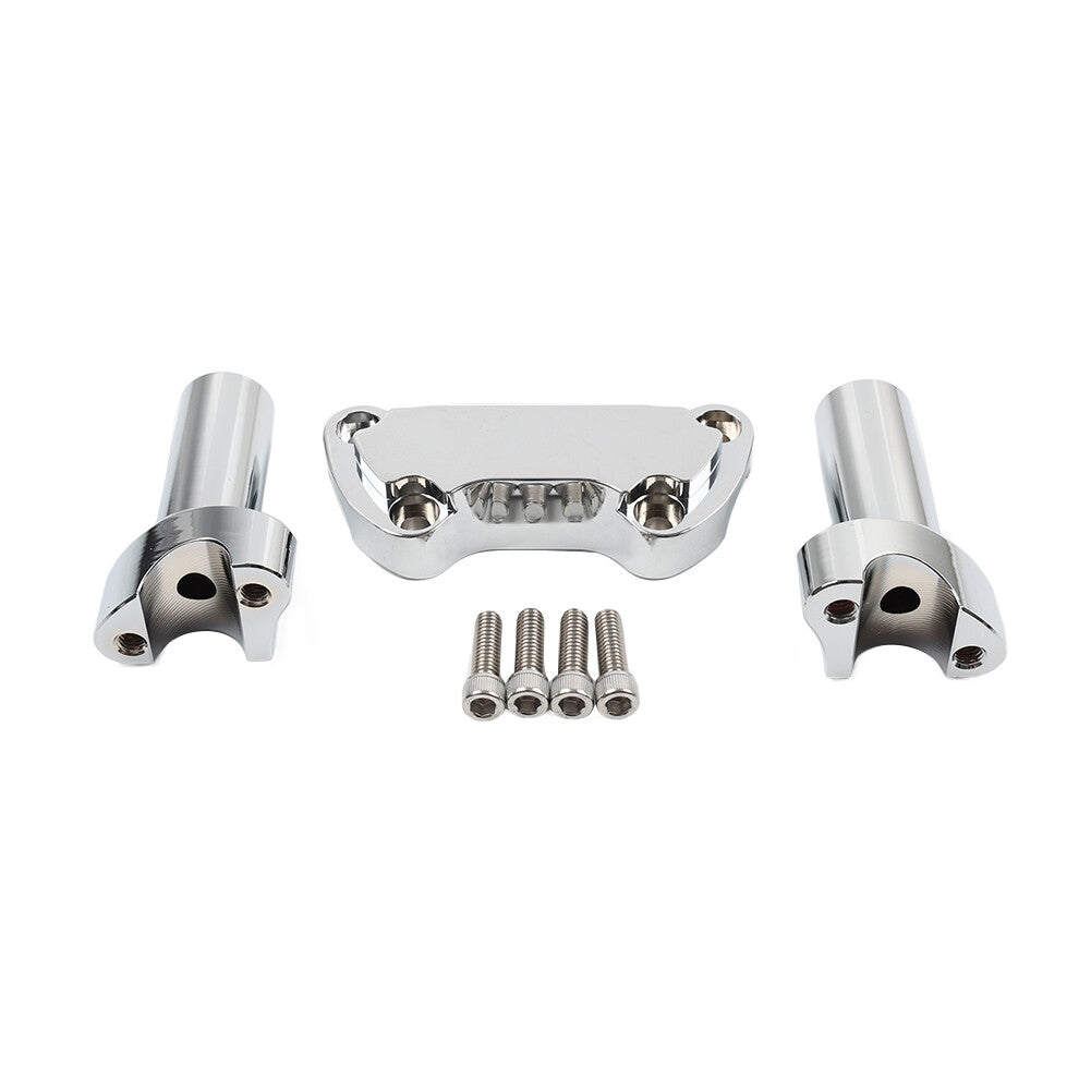 Chrome 3.5 Straight Handlebar Riser  Top Clamp for Harley Dyna Tour Road Glide