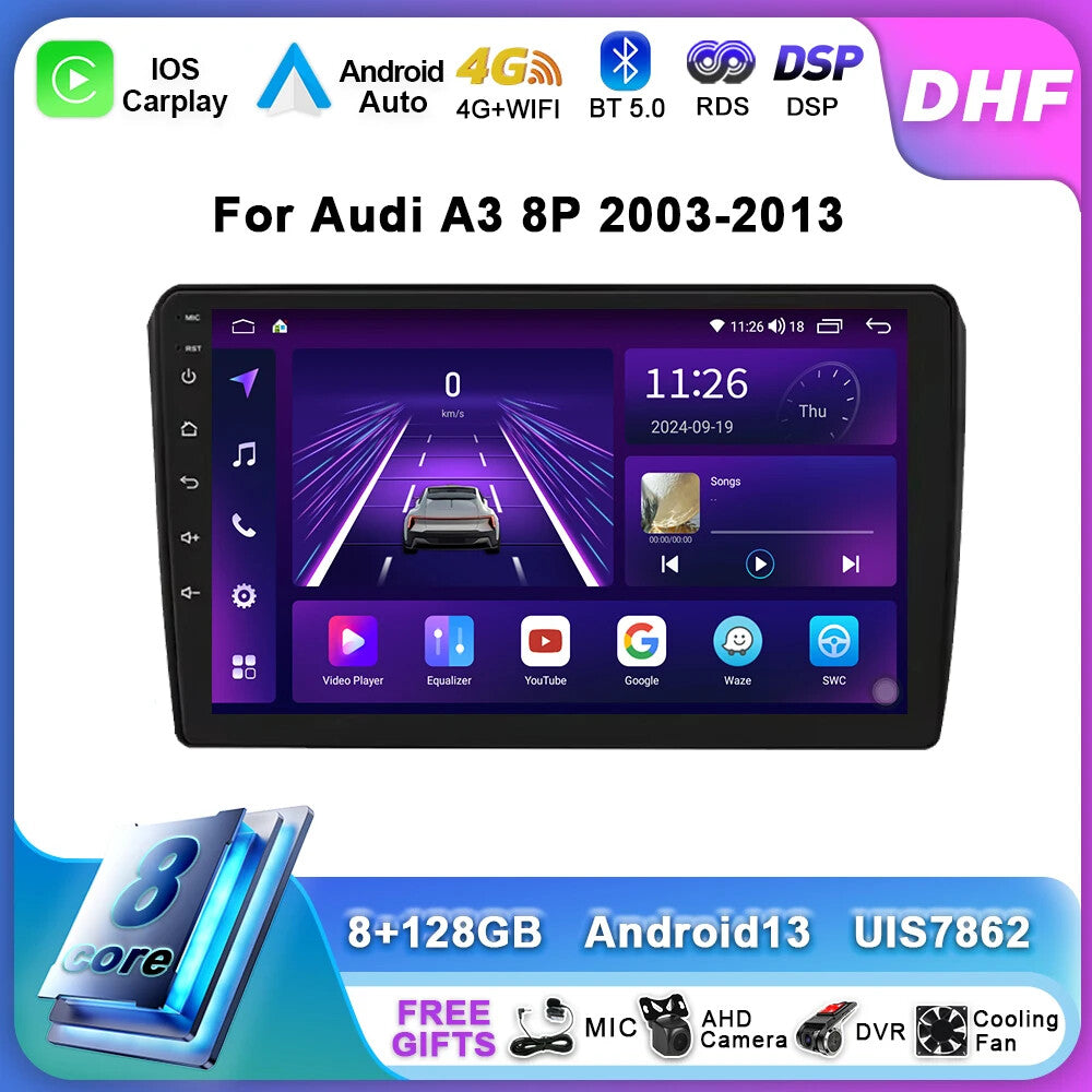 Android CarPlay Car Radio for Audi A3 8P S3 RS3 Sportback Player GPS Navi System