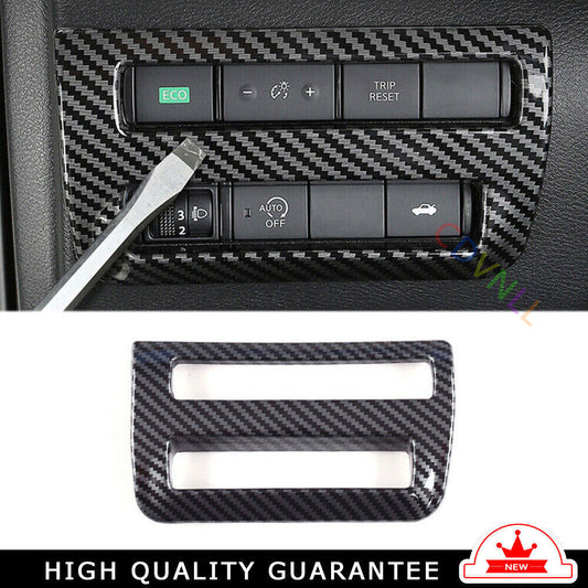 Headlight Button Frame Cover Trim for Nissan Sylphy Sentra 20-22 Carbon Fiber