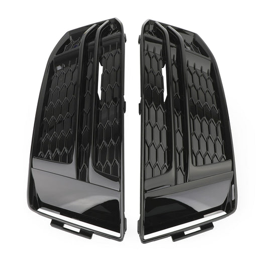 Black front bumper fog light grille protector for 2016-2018 for Audi A4 B9 S-LINE