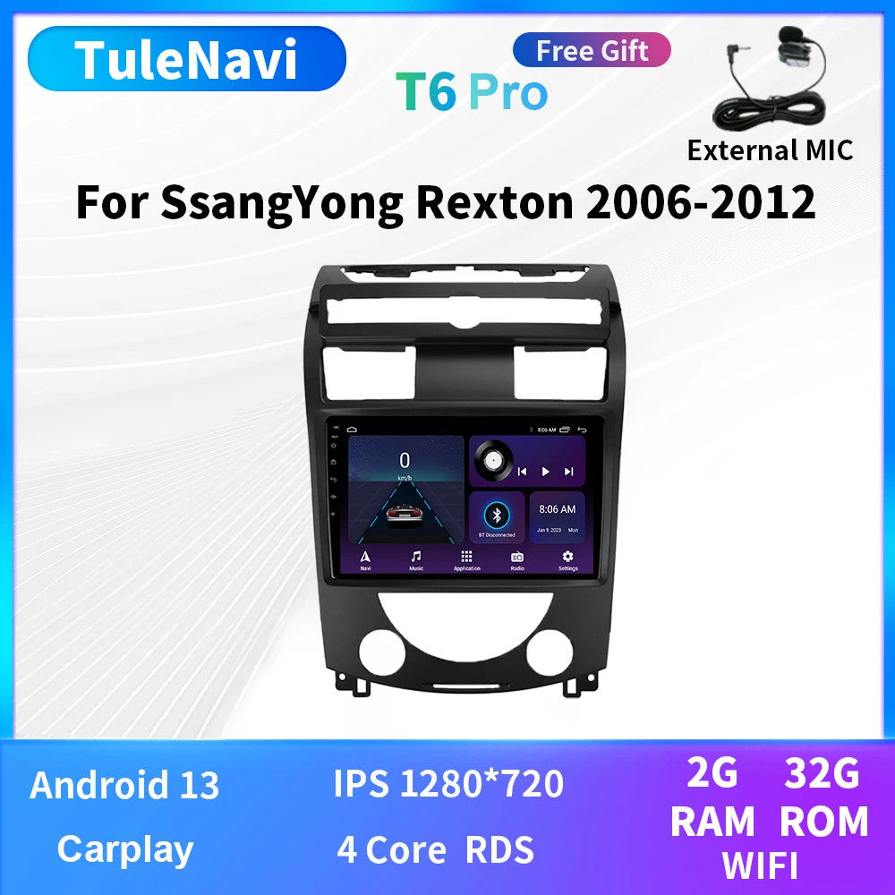 Car Radio For Ssang Yong for Rexton Y250 II2 2006-2012 CarPlay GPS Multimedia Player