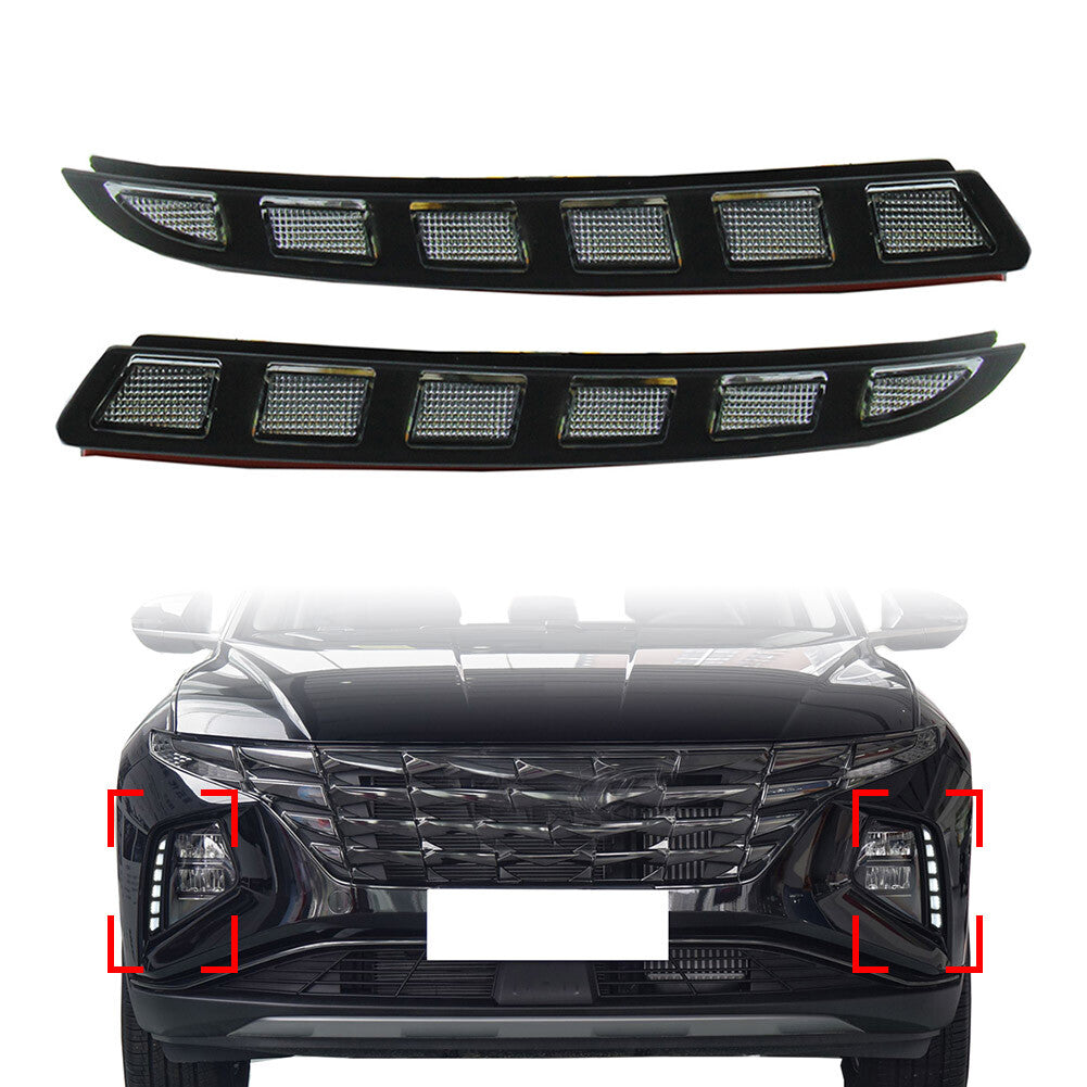 2x LED DRL Daytime Running Driving Light W/Turn Signal for Hyundai for Tucson 2021+