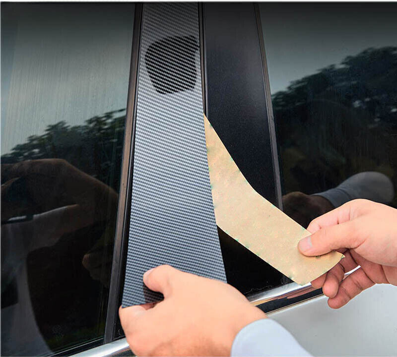 for Toyota for Corolla 14-18 6P Carbon Fiber Pillar Posts Door Window Molding Strip