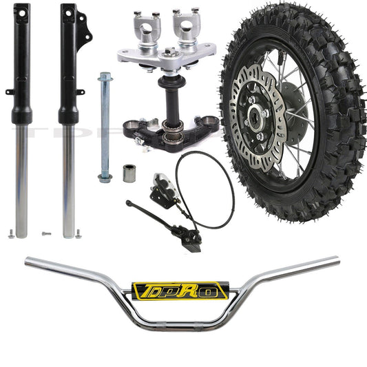 Front fork + 10-inch wheels 2.50-10 tires, handlebar disc brake kit, SSR70 XR50 CRF50