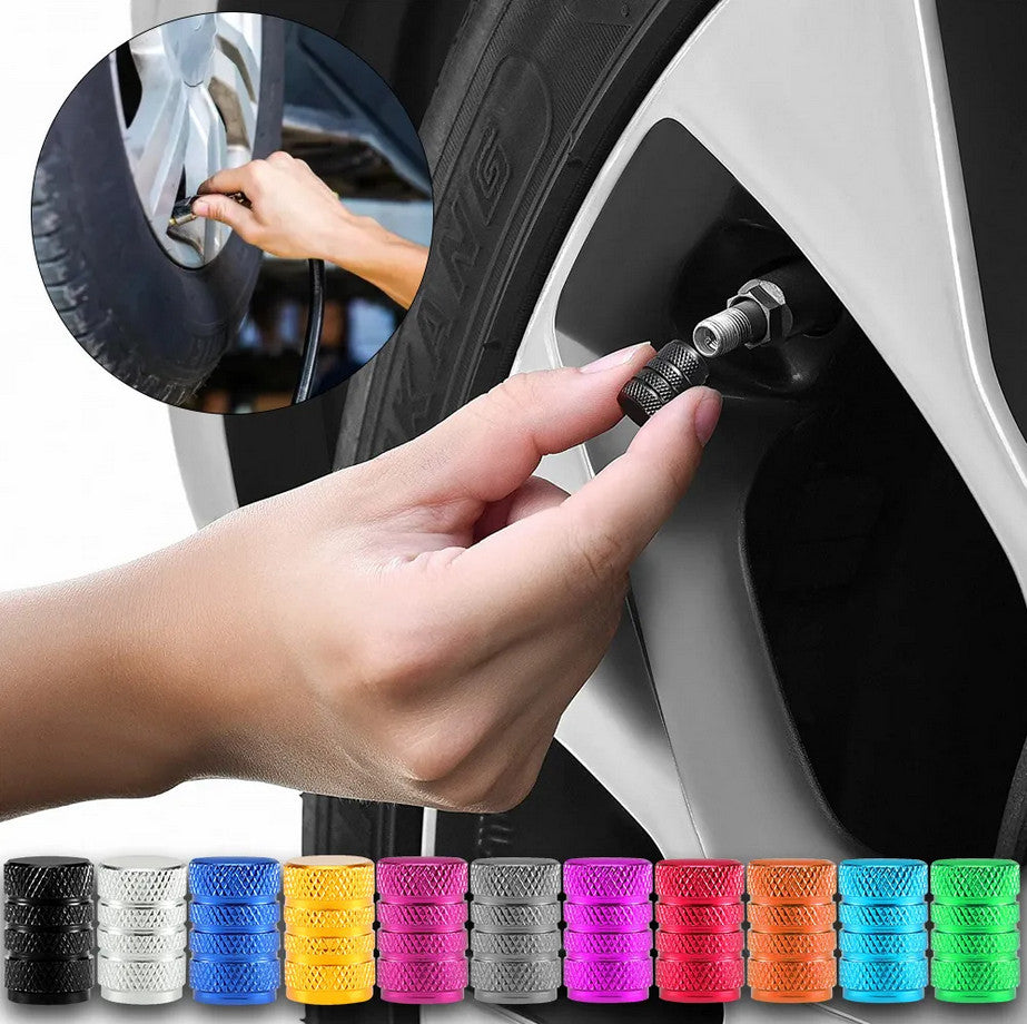 4-piece car tire valve cover rod air dust cover dustproof light blue  for ford