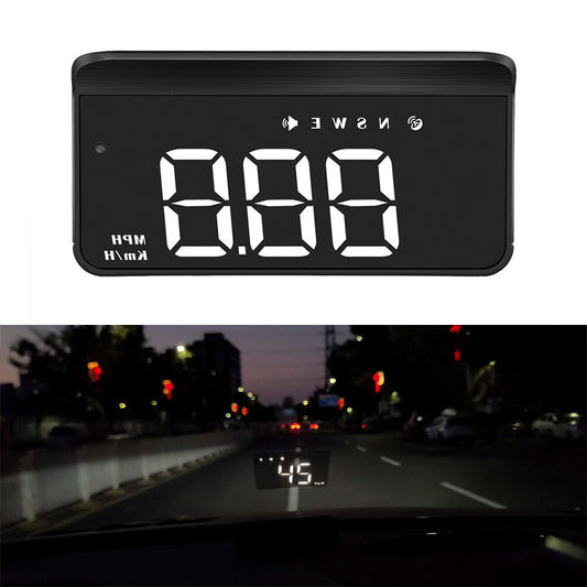 M1 GPS Speedometer Head Up Display MPH/KM Overspeed Tired Warning Alarm White