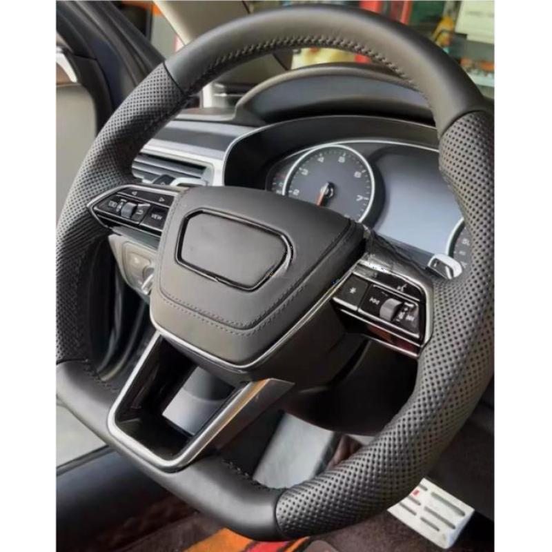 Full leather steering wheel frame suitable for Audi RS6, RS7, for A6 , A7, S6, S7, S8 (2019-2024)