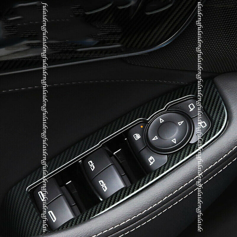 for Cadillac XT5 2016-2021 Carbon Fiber Look Window Lift Panel Switch Cover Trim