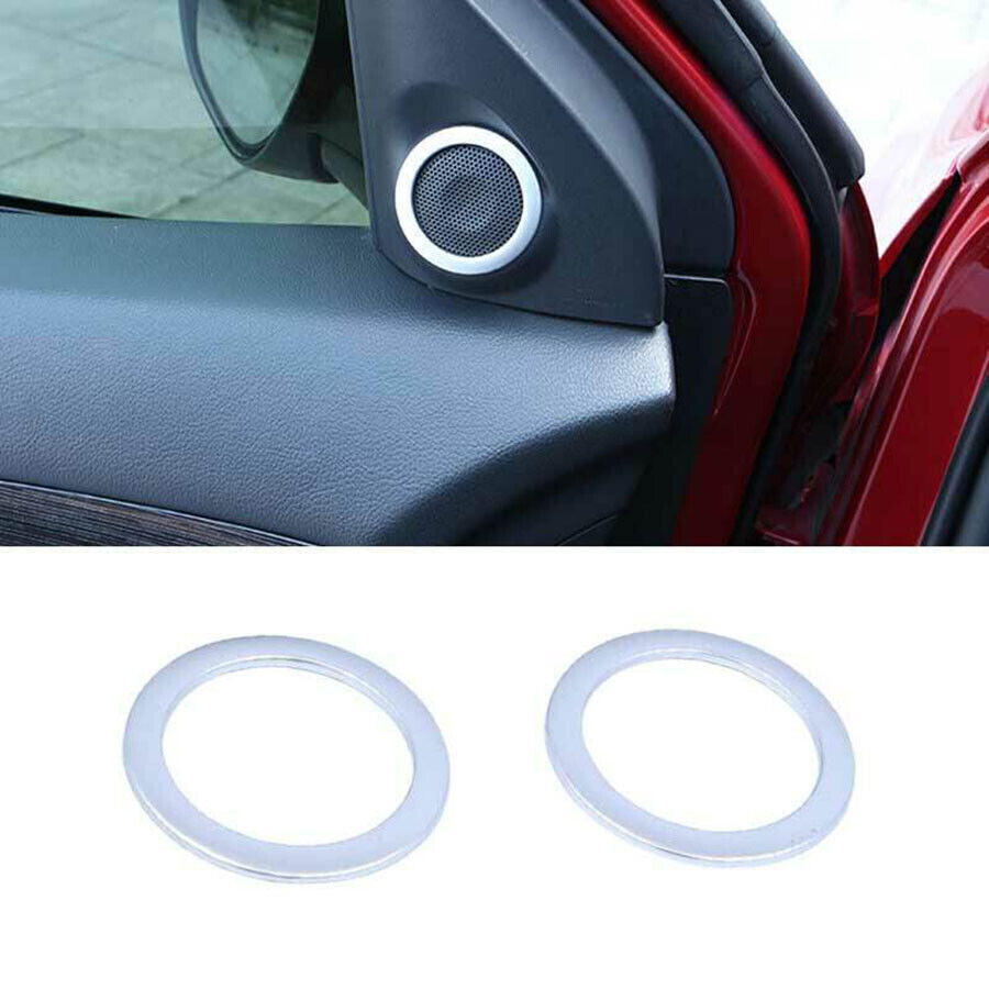 2Fit for Mitsubishi Outlander 2014-2020 Silver A-Pillar Speaker Ring Cover Trim