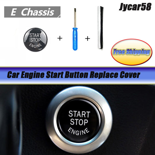 Black Engine Start Stop Push Button Cover for BMW E Chassis 1 3 5 7 X3 X5 Series