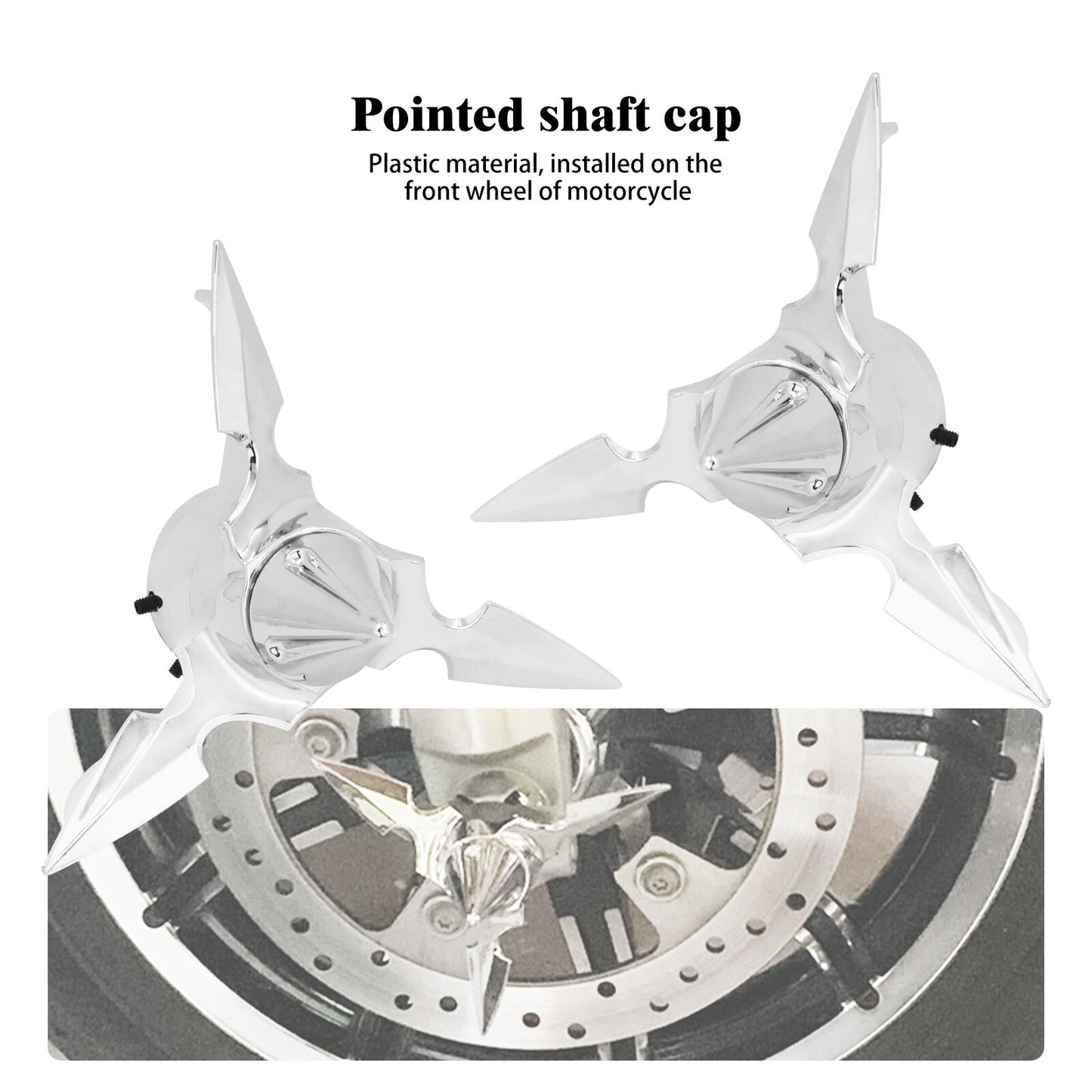 Chrome Spun Blade Front Axle Cap Nut Covers for Harley Road Electra Glide 08-23