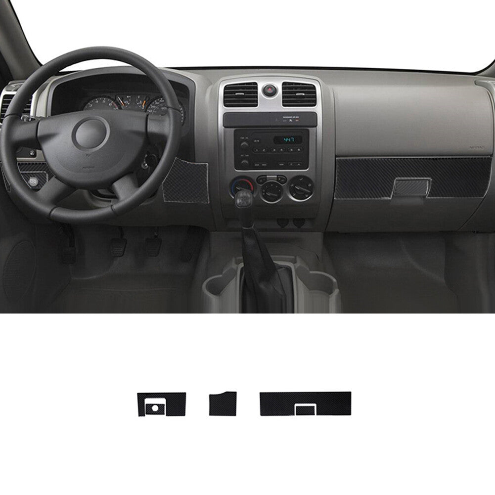 5PCS Carbon Fiber Dashboard Cover Trim Kit For Colorado 2004-12/ for Canyon 2005-12