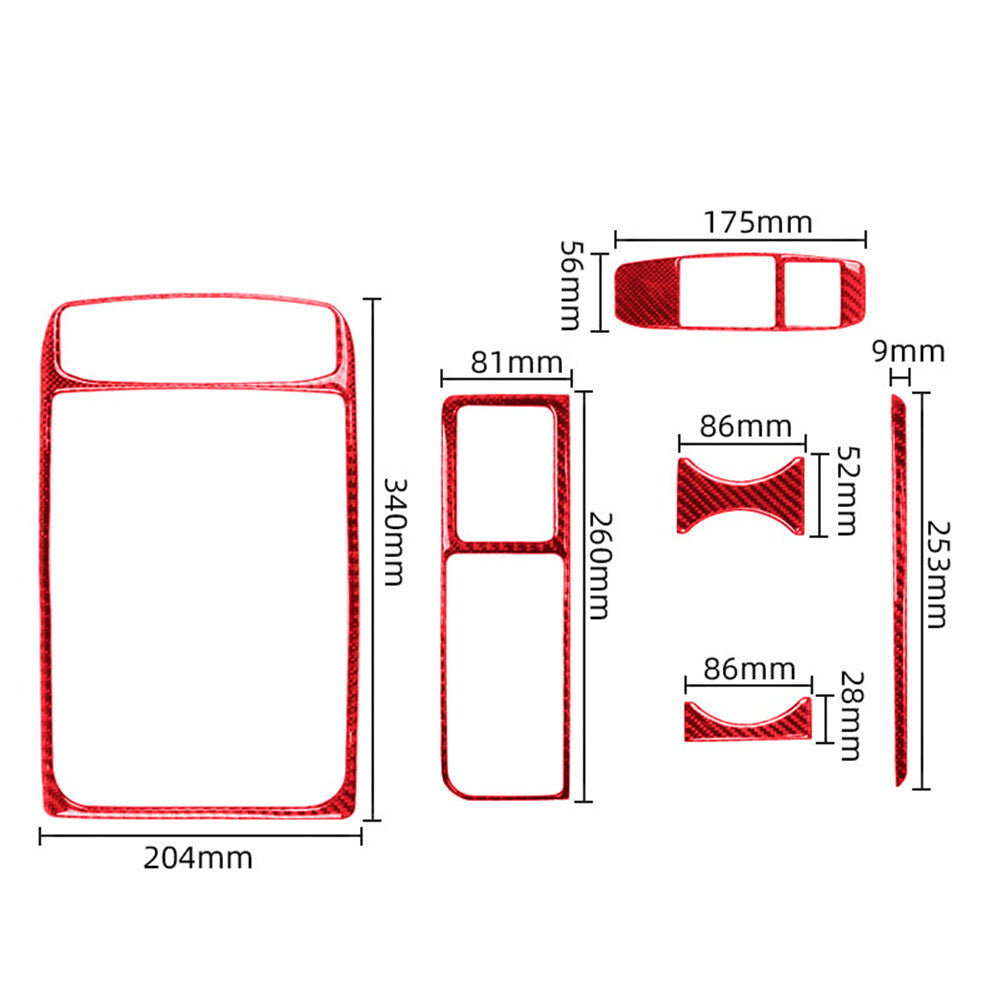 Red Carbon Fiber Center Console Cup Holder Cover Trim for Honda CRV CR-V 2015-16