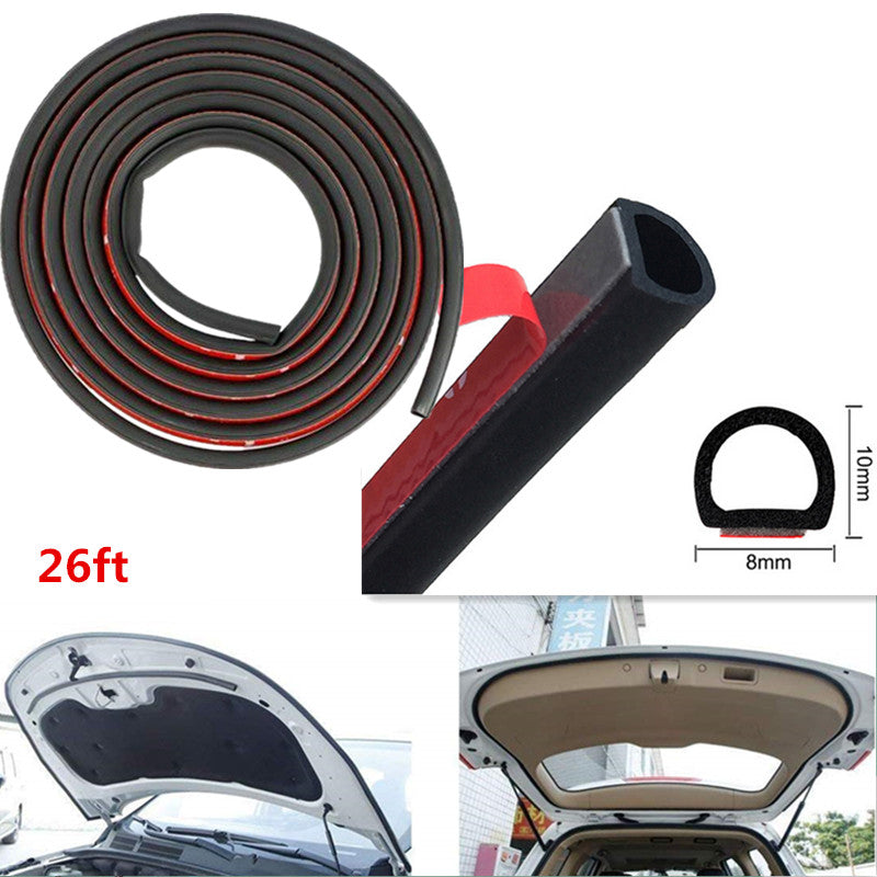 Car Weather Stripping Rubber Seal Strip Small D-Shape Self Adhesive Sealing Pad