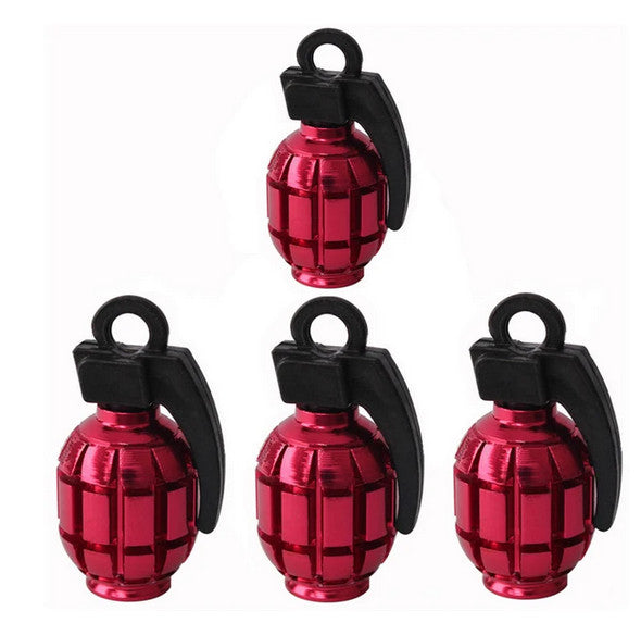 4. metal tire valve cover rod air dust cover, red and white, suitable for Mitsubishi vehicles.