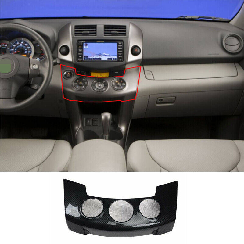 for Toyota RAV4 2006-2012 Carbon Fiber ABS Console AC Switch Control Panel Cover