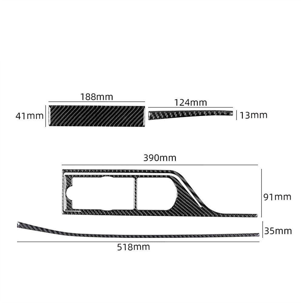 4¡ÁCarbon Fiber Central Control Gear Shift Panel Trim Kit for Jaguar XF 2009-2011