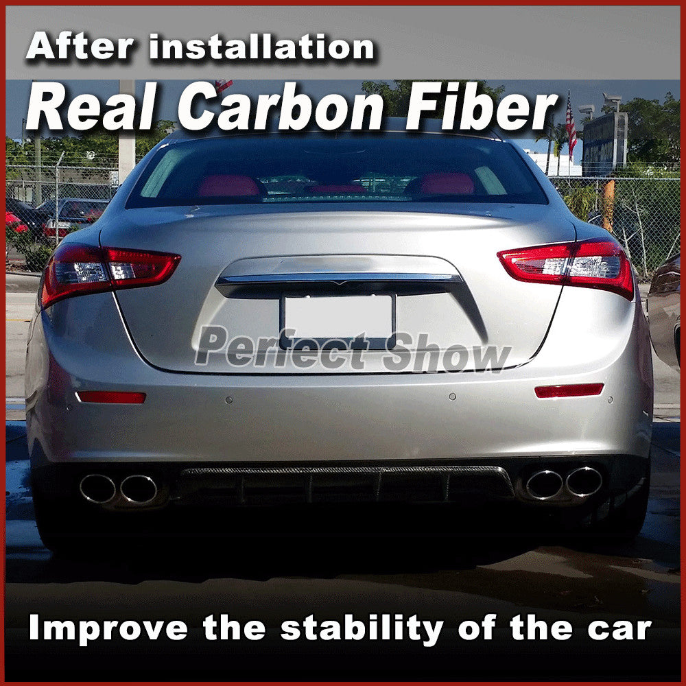 Fit for Maserati Ghibli 2014-2017 REAL Carbon Rear Bumper Diffuser Spoiler Lip