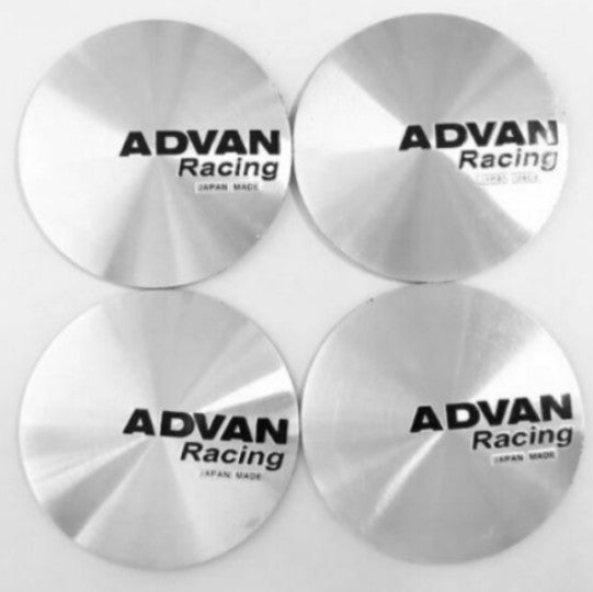 4x45mm Advan Racing Silver Wheel Center Sticker, Wheel Hub Sticker, Rim Sticker