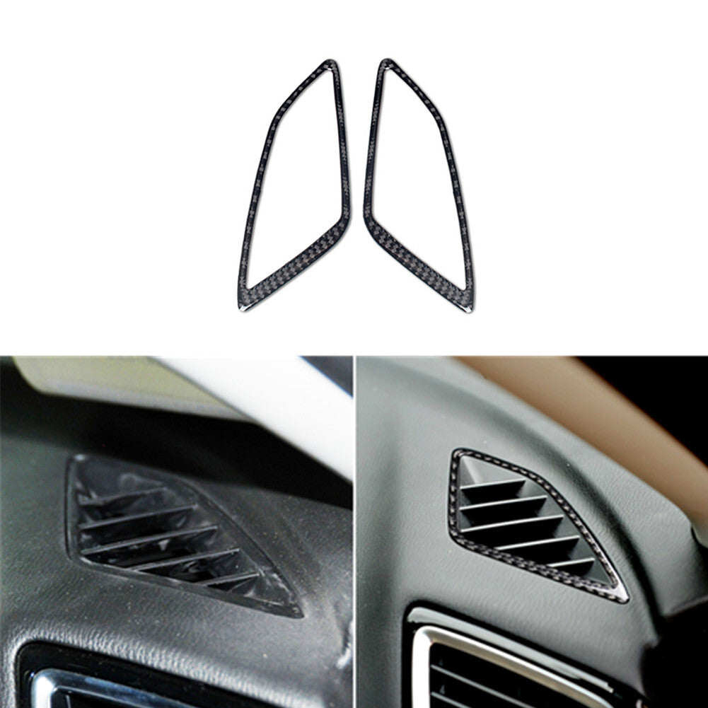 2x Carbon Fiber Dashboard Air Vent Outlet Cover Trim for Mazda 3 Axela 2014-2018