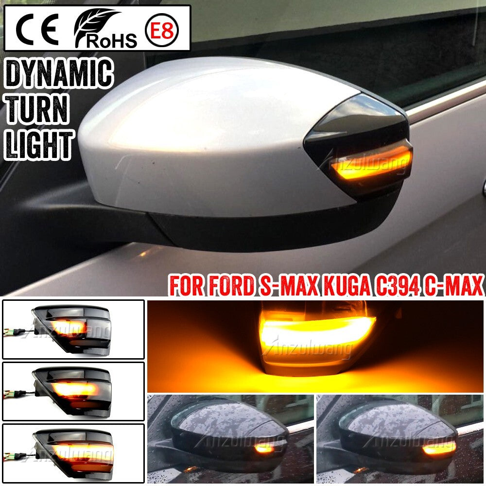 Dynamic Side Turn Signal Light for Ford S-Max Kuga C394 C-MAX 2011-2019 European