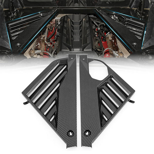 2 ¡Á Carbon Fiber Look Engine Bay Panel Cover for Chevrolet for Corvette C8 2020-2024