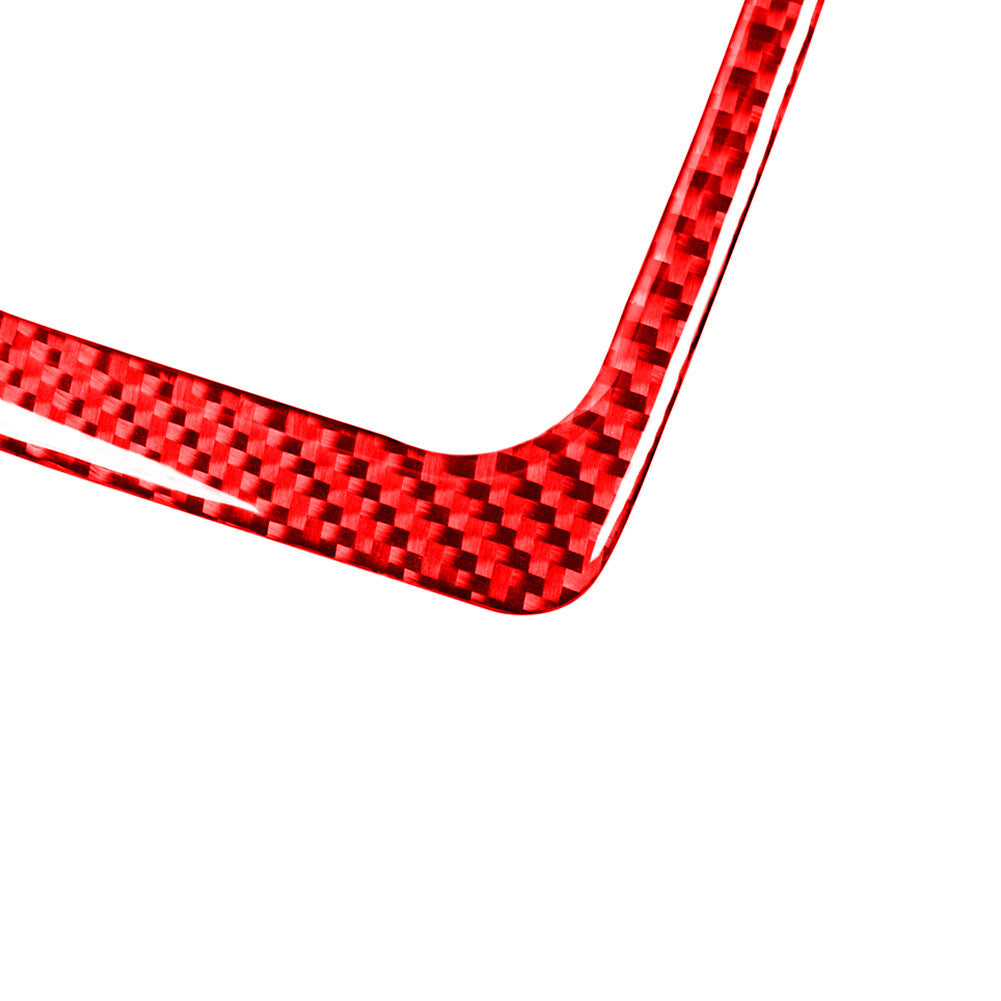 for Mitsubishi Lancer Carbon Fiber Gear Shift Manual Cover Trim Type B Red