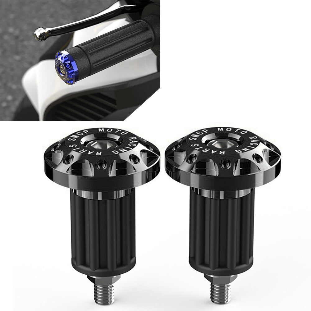 Black 7/8 Dirt Bike CNC Handlebar Grips Handle Bar End Cap Plugs Slider