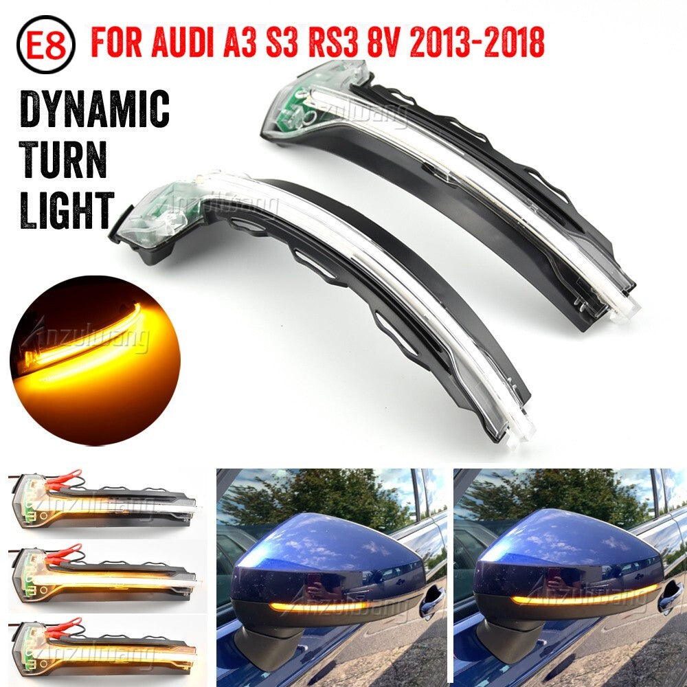 Dynamic LED Turn Signal Lamp Wing Side Mirror Light for Audi A3 8V